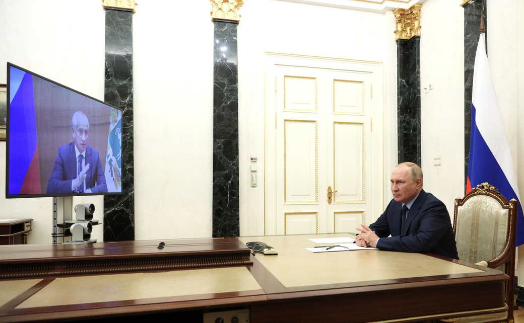 Встреча Владимира Путина с врио губернатора Томской области Владимиром Мазуром