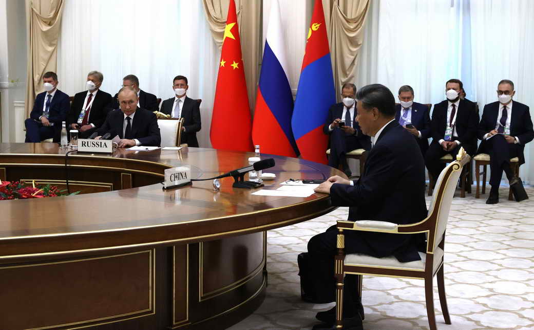 Встреча Владимира Путина с Председателем КНР Си Цзиньпином и Президентом Монголии Ухнагийн Хурэлсухом