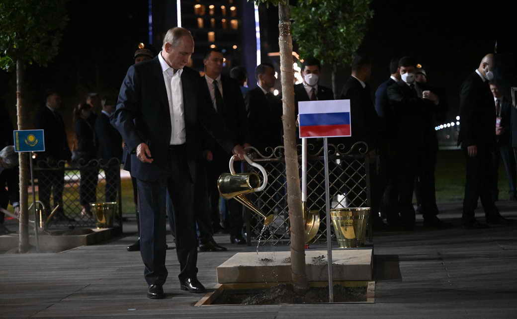 Владимир Путин: Церемония посадки деревьев главами делегаций стран – участниц саммита ШОС